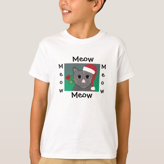 Camiseta Gato de Natal Fofo (Frente)