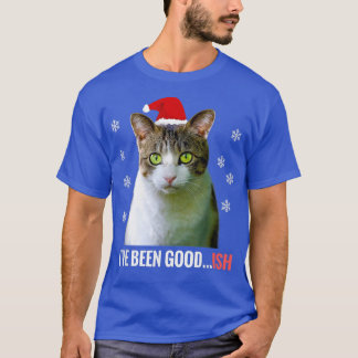 Camiseta Gato de Natal Goodish, Gatinho com Teto Santa Hat