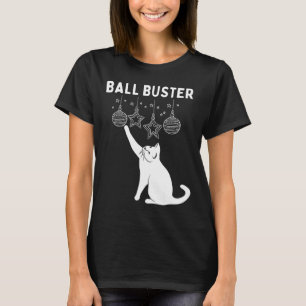 Camiseta Gato de Natal Ll Buster Enfeites de Natal Engraçad