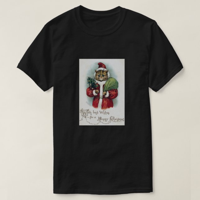 Camiseta Gato de Natal, Louis Wain (Frente do Design)