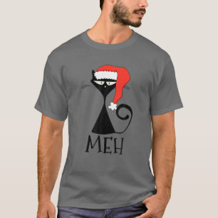 Camiseta Gato de Natal Negro - Teto de Natal Sarcástico Eng
