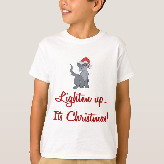 Camiseta Gato de Natal - Presentes de Natal (Frente)