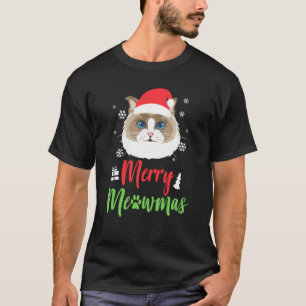 Camiseta Gato de Natal Ragdoll Feliz Meowmas