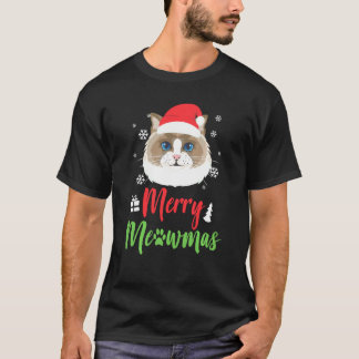 Camiseta Gato de Natal Ragdoll Feliz Meowmas