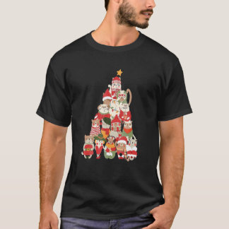 Camiseta Gato de Natal Ree Feliz Natal Retro Groovy