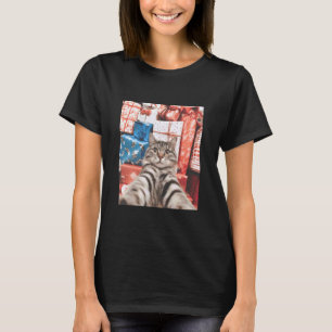 Camiseta Gato de Natal Selfie Gato Divertido