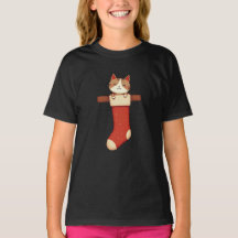 Gato de Natal Vintage em Meia