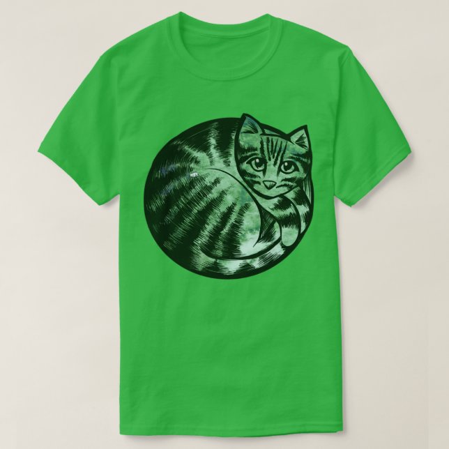 Camiseta Gato de Natureza Verde (Frente do Design)