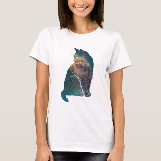 Camiseta Gato de Nebula do Espaço (Frente)