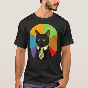 Camiseta Gato de negócios gatinho visto gravata criança cam