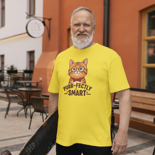 Camiseta Gato de Nerdy Puro-Infectamente Inteligente com Óc