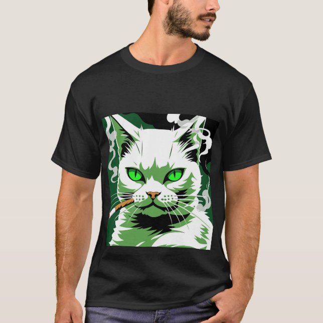 Camiseta Gato de olhos verdes (Frente)