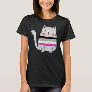 Camiseta Gato de Orgulho de Gatos LGBTQ com Sinalizador Ase
