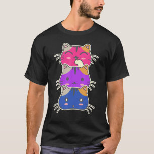 Camiseta Gato de Orgulho LGBT Gato de Suporte Bissexual Arc