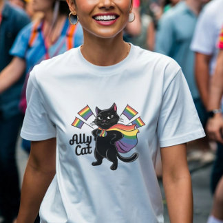 Camiseta Gato de Orgulho - LGBTQIA2S+ Ally Cat Design