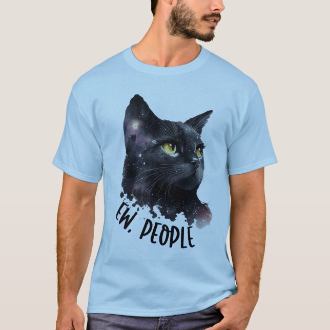 Camiseta Gato De "Ow Pessoas", Presente De Gato Sarcástico, (Frente)