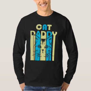 Camiseta Gato De Pai De Vintagem Retroativa Para Dia de os