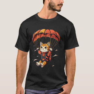 Camiseta Gato de paraquedas no paraquedismo