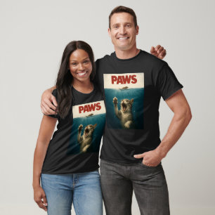 Camiseta Gato de Paródia de Patas Perseguindo um Rato Assus