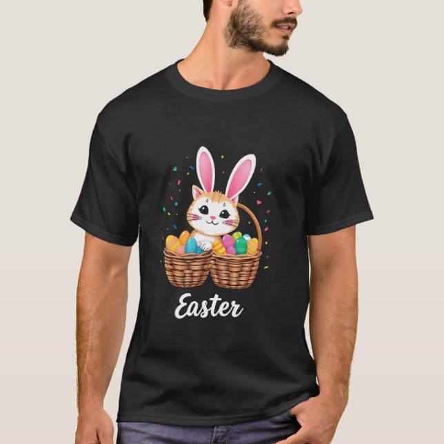 Camiseta Gato de Páscoa de Páscoa (Frente)