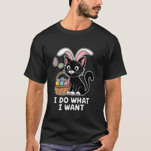 Camiseta Gato de Páscoa Enchimentos de Cesta de Páscoa Home