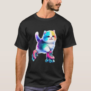 Camiseta Gato de Patinação no Rolo Patinadora de Derby de P