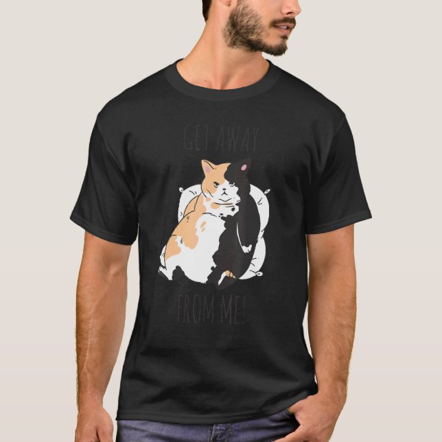 Camiseta Gato de peito dizendo Afaste-se de mim (Frente)