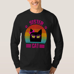 Camiseta Gato De Pequena Irmã Com Leopardo Rosa Gla