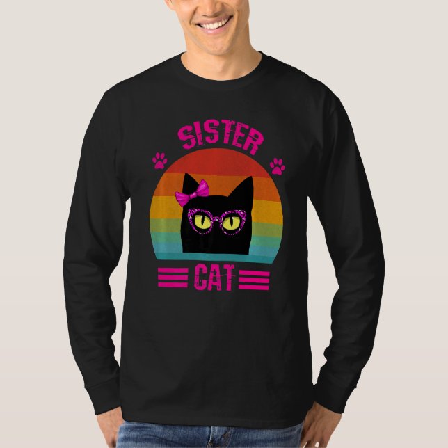 Camiseta Gato De Pequena Irmã Com Leopardo Rosa Gla (Frente)