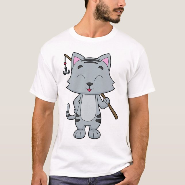 Camiseta Gato de Pesca e Pesca (Frente)