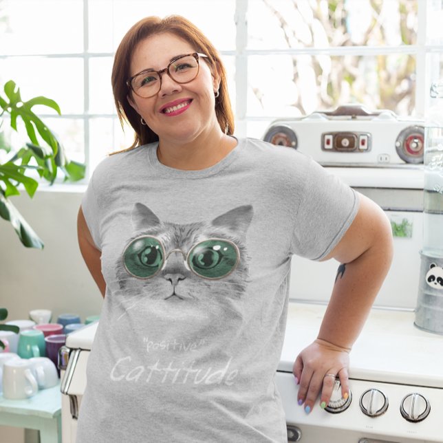 Camiseta Gato de Pet Bonito, Engraçado, de Cattitude Positi (Criador carregado)