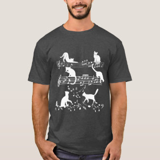 Camiseta Gato De Piano De Lover De Música Bonita Tocando Em