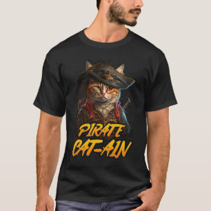 Camiseta Gato De Pirata De Mashup Em Gatos Capitais