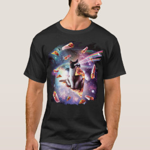 Camiseta Gato de Pizza do Espaço Exterior  Burrito de Taco 