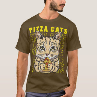 Camiseta Gato de pizza doce e engraçada gatinho Pizza Gata