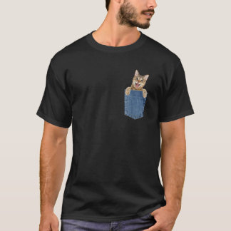 Camiseta Gato de Pocke Funny Bengal Gato em Gatinho de Bols