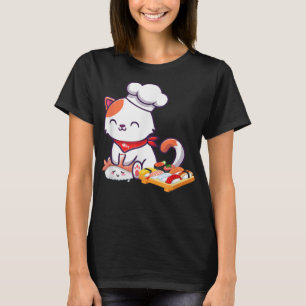 Camiseta Gato de Ramen Japonês Estilo Vintage Kawaii