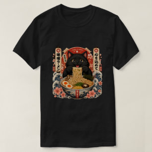 Camiseta Gato de Ramen Neko Fofo Japonês