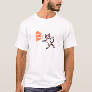 Camiseta Gato de Rastreio Retroativo - Teto de Cartoon Engr