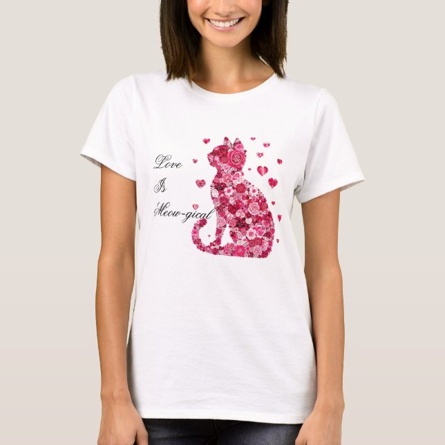 Camiseta Gato de Rosas (Frente)