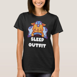 Camiseta Gato de Roupa de Dormir Fofa Pijama Gatinho Adorme