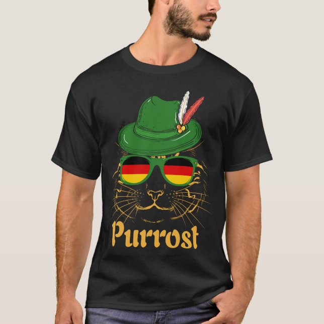 Camiseta Gato De Roupa De Prost De Oktoberfest (Frente)