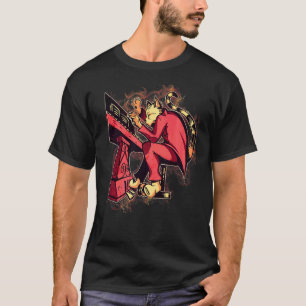 Camiseta Gato de Salpico de Água Tocando Piano