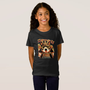 Camiseta Gato de Samurai Bonito em Armadura