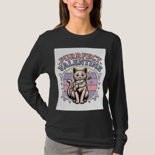 Camiseta Gato de São Valentim Perfeito Amor Vintage Vect