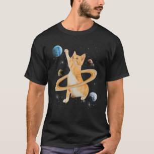Camiseta Gato De Saturno No Espaço Galáxia De Gatos De Gati