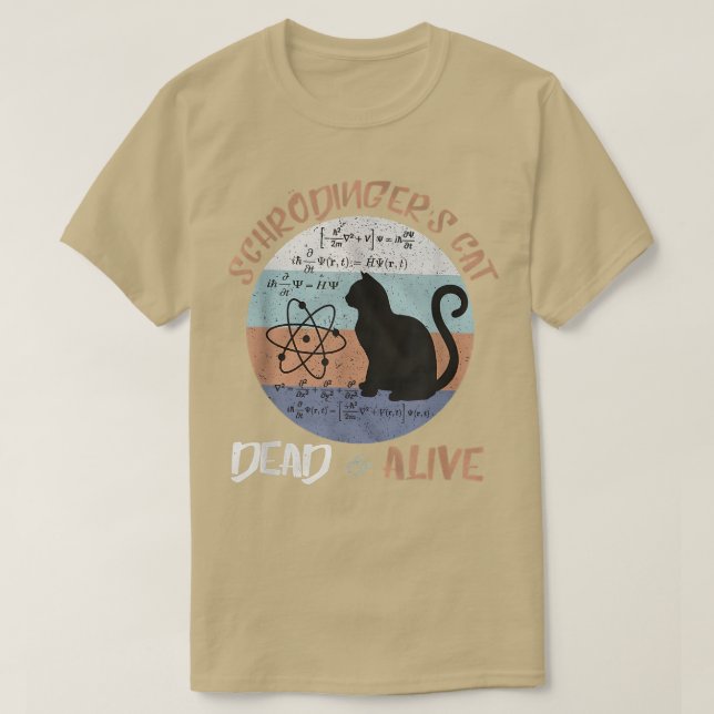 Camiseta Gato de Schrodinger é um paradoxo vivo do Morto (Frente do Design)