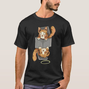 Camiseta Gato de Schrodinger Numa Caixa Engraçado Mecânica