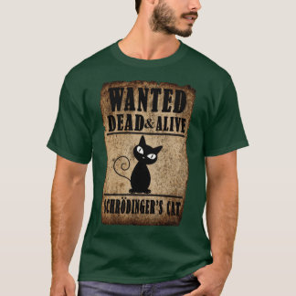 Camiseta Gato de Schrödinger Procurado Vivo ou Morto vintag