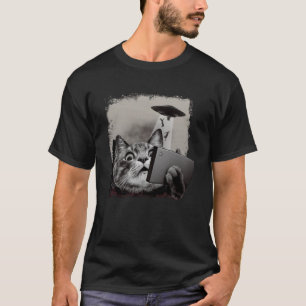 Camiseta Gato de Selfie de Gatinho de Gato de OVNI alieníge